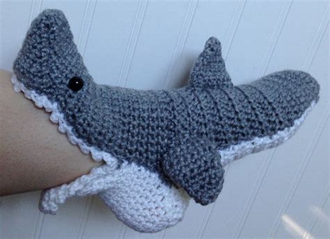 Shark Slippers Free Crochet Pattern