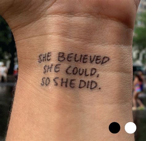 "She believed she could so she did" and feather on side