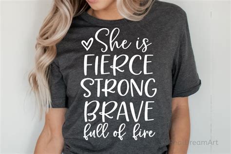Download She is Fierce Strong Brave Full of... Silhouette DXF Files