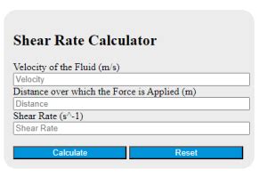 Shear Rate Calculator