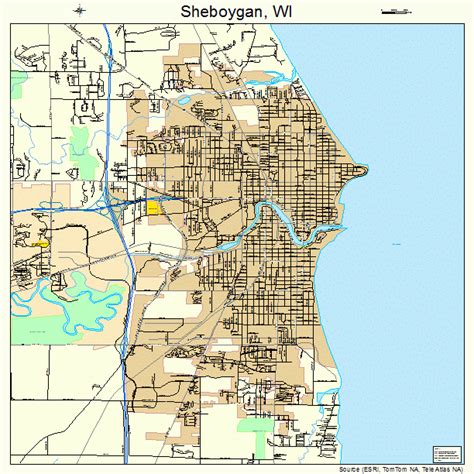 Sheboygan, WI Metro Area Wall Map Basic Style by MarketMAPS MapSales
