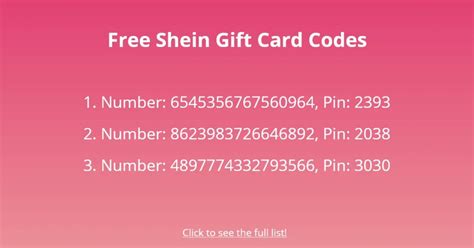 Unlock the Joy of Shopping with our Shein Gift Card Code - Treat Yourself to Endless Possibilities!