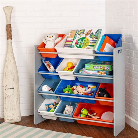 Kids Stackable Wooden Toy Storage Box Shelves 2pc Buy