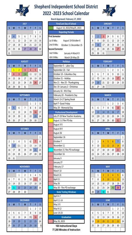 Shepherd Academic Calendar