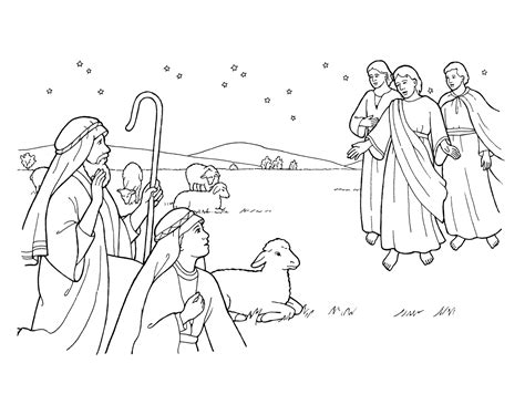 Shepherds And Angels Coloring Pages