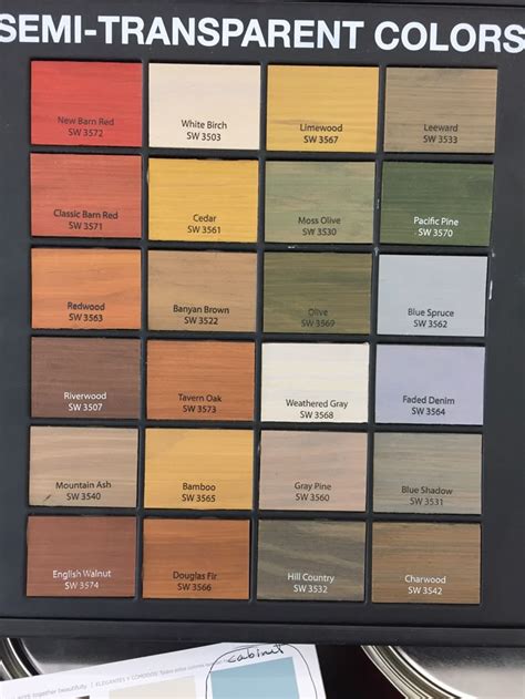 Sherwin Williams Cedar Stain Color Chart