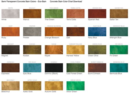 Sherwin Williams Concrete Stain Color Chart