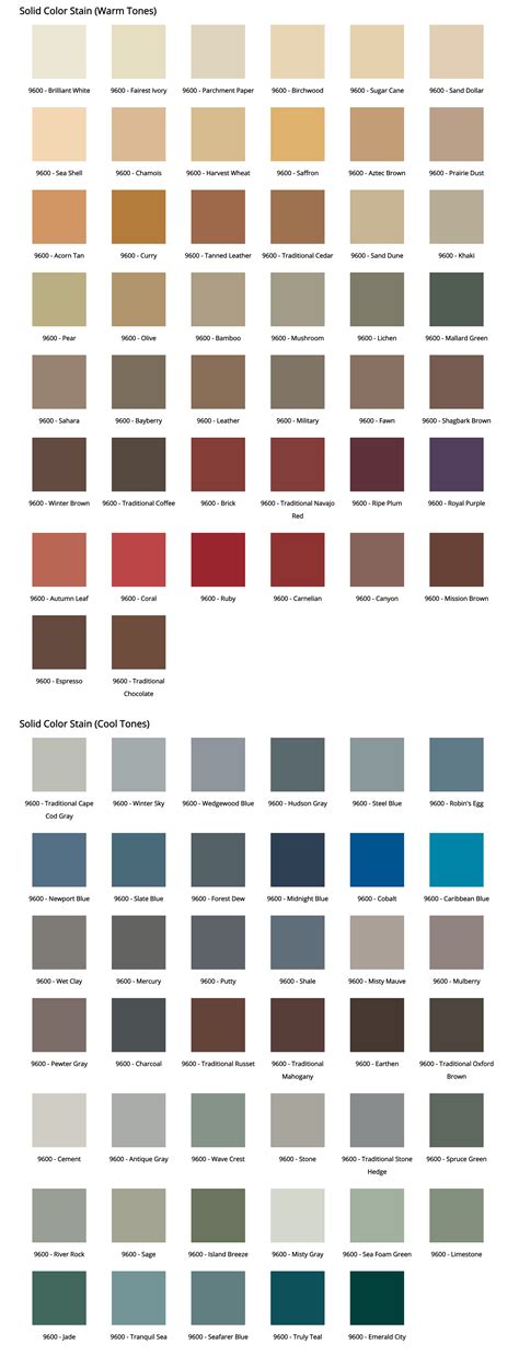 Sherwin Williams Deck Paint Color Chart