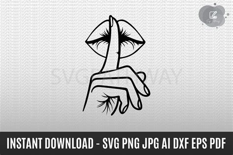 Whisper Sweet Nothing with Shhh Lips SVG - Unlock Your Creative Potential with This Stunning Design!