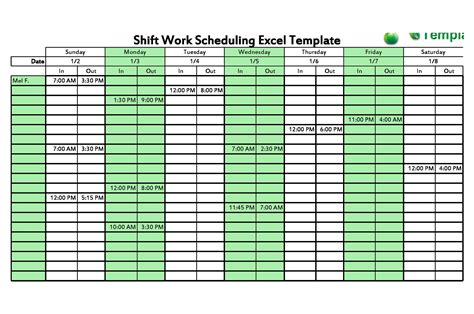 Shift Rosters Templates
