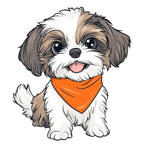 Shih Tzu Cartoon Pictures Sitting