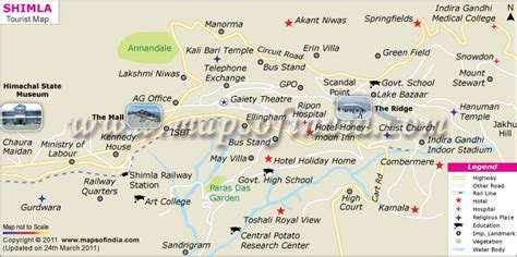 Shimla tourist map