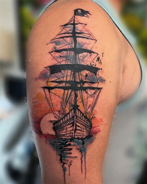 95+ Best Pirate Ship Tattoo Designs & Meanings (2019)