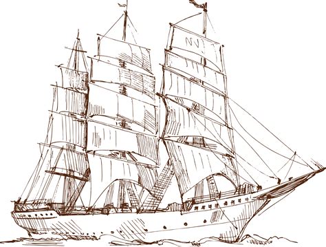 Ship Sketch Drawing