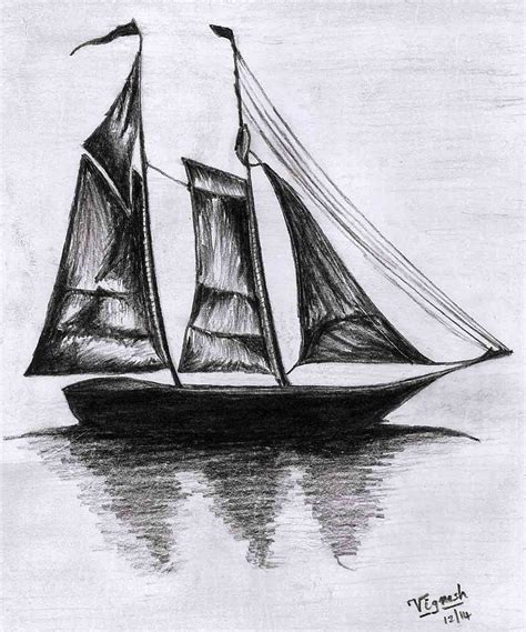 Ship Sketch Drawing