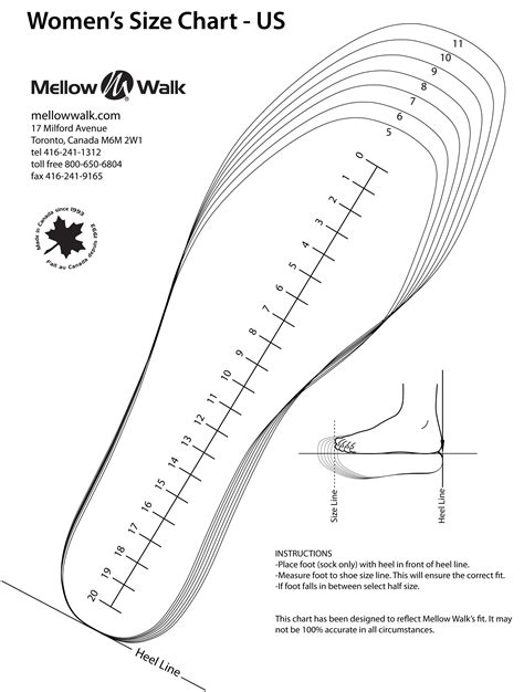 Shoe Sizing Chart Printable