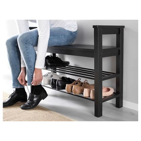 HEMNES Bench with shoe storage Blackbrown 85 x 32 cm IKEA