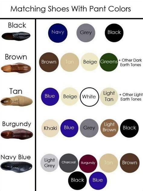 Shoe Pant Color Chart