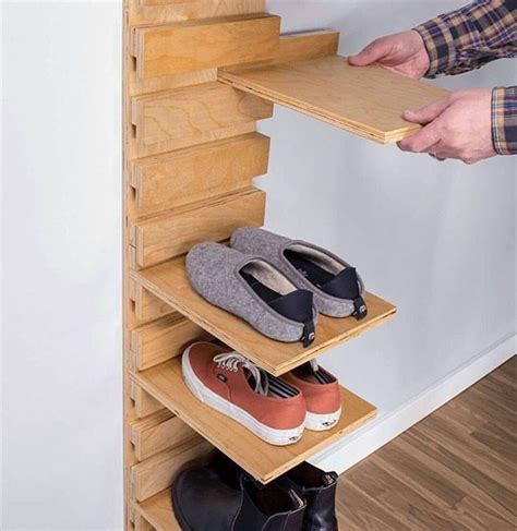 Wall Mounted 15Pair Shoe Rack or maybe closet system Wall shoe rack, Wall mounted shoe