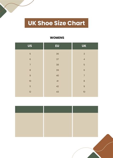 Shoes Size Chart In Uk