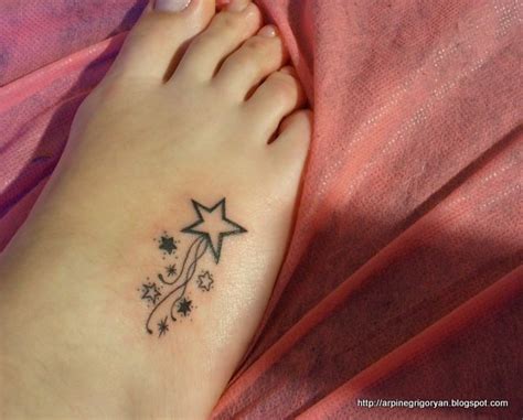 Shooting Star Tattoo On Foot