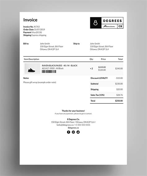 Shopify Invoice Template