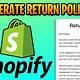 Shopify Return Policy Template