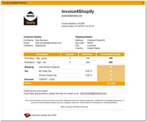 Shopify Invoice Template Code | Resume Examples