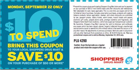 Shoppers Coupons USD10 Off USD50 Printable