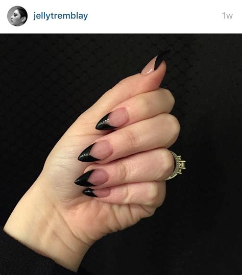 Short Stiletto Nails French Tip Black: The Ultimate Trend In 2023