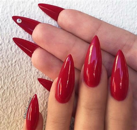 Short Stiletto Nails Red And Black