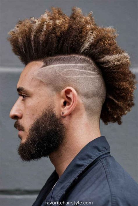 Short Afro with Undercut Designs