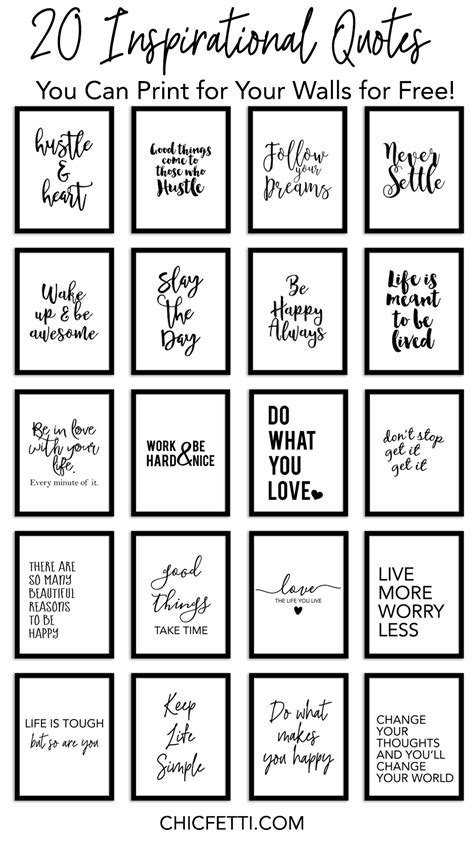 Short Inspirational Quotes Printable List