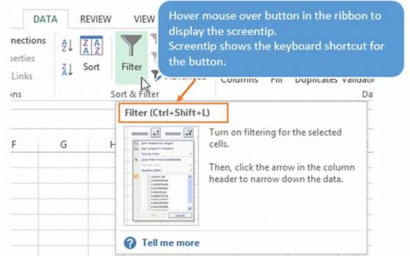 Shortcut Keyboard Excel Filter