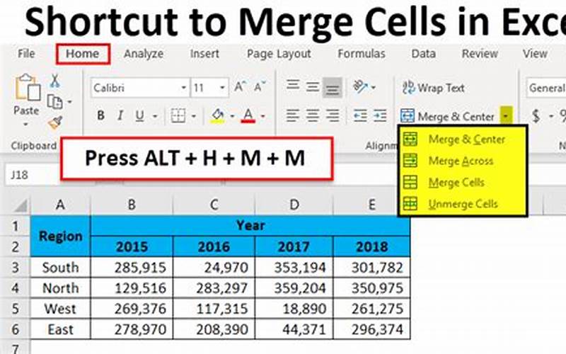 Shortcut Keys For Merging Cells In Excel