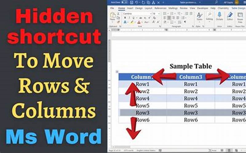 Shortcuts For Working With Rows And Columns