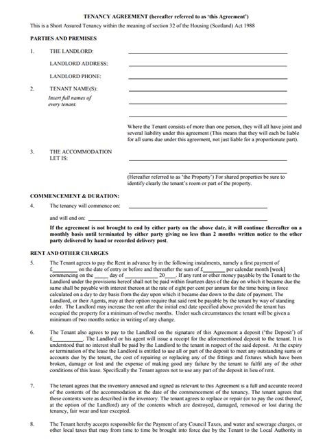 Assured Shorthold Tenancy Agreement Template Free Download