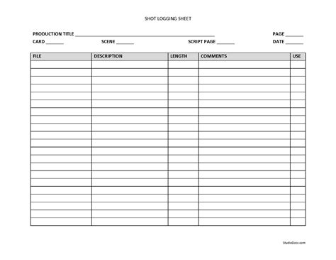 50 Handy Shot List Templates [Film & Photography] ᐅ TemplateLab
