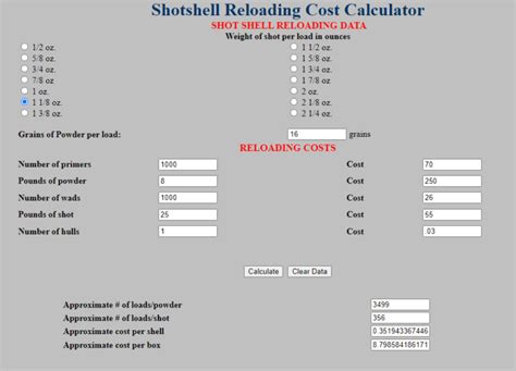 Maximize Savings with our Shotshell Reloading Cost Calculator | Easy, Accurate and Efficient Tool for Shotgun Reloaders