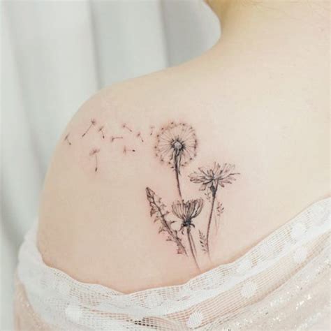 Shoulder Dandelion Tattoo