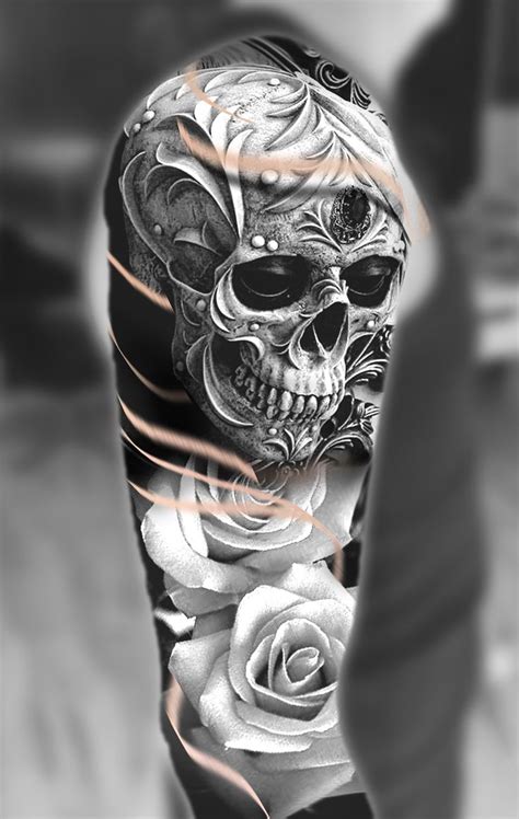 Black Ink Skull Tattoo On Shoulder Skull Shoulder Tattoos