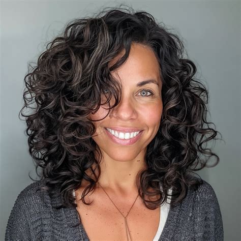 Shoulder Length Thick Curly Hair With Bangs