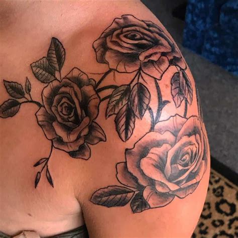 Top 51 Best Rose Shoulder Tattoo Ideas [2021 Inspiration