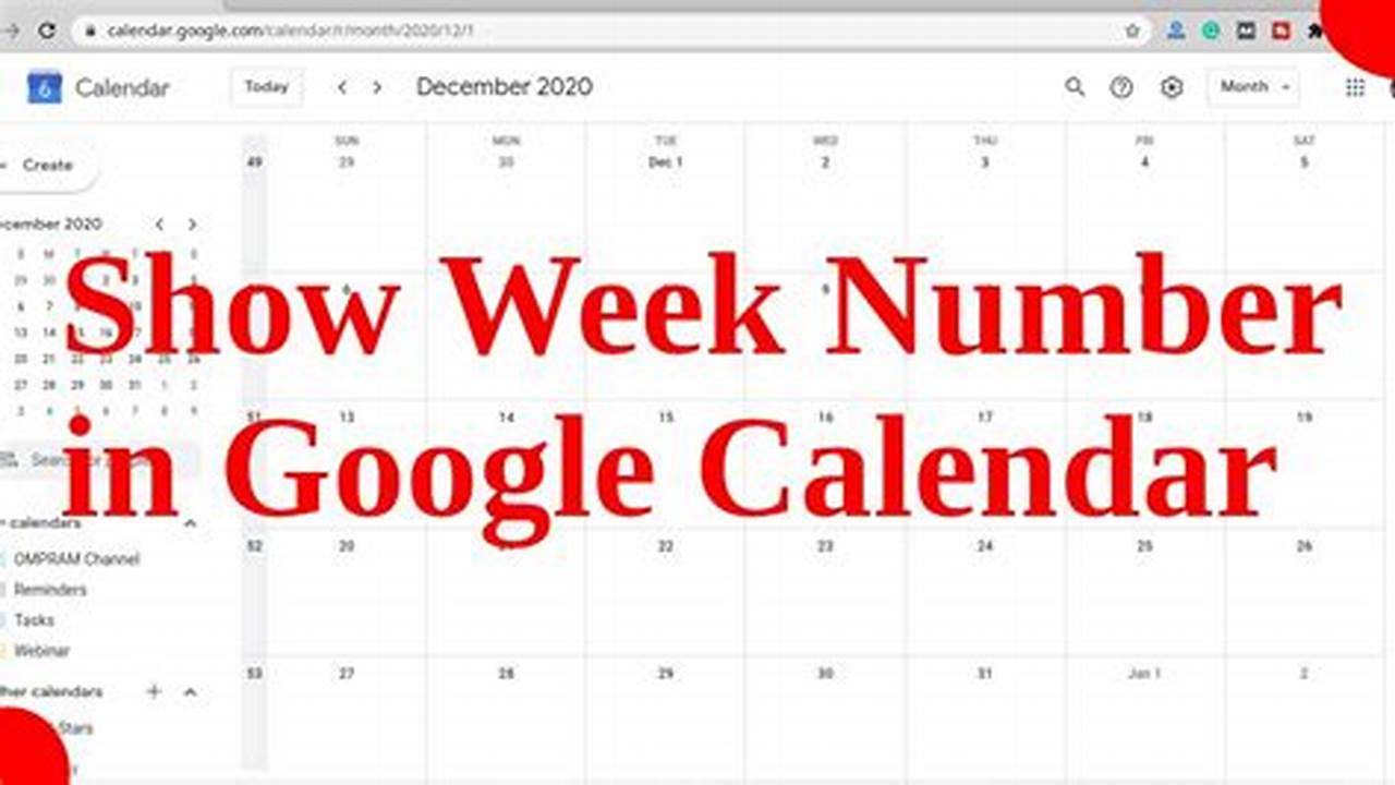 Show Week Number In Google Calendar