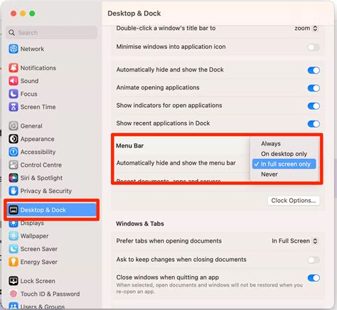 Show/Hide the Mac Menu Bar in Full-Screen Mode