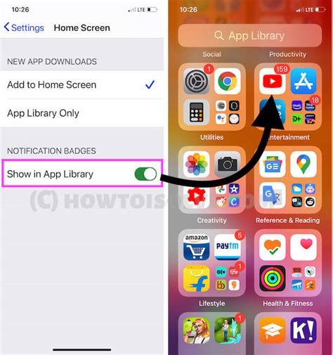 Show Notification Badges in App Library on iPhone