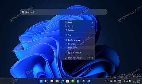 Show or Hide Desktop Search Box Widget in Windows 11