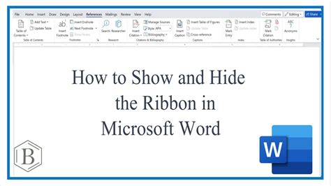 Show or hide ribbon menu