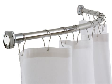 Zenith 72in Stainless Steel Curved Adjustable Shower Curtain Rod at