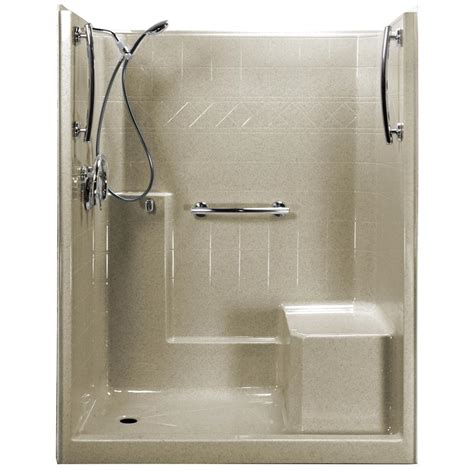 Walk In Shower Stalls Lowes Shop Laurel Mountain Ramer Low Threshold White 4Piece